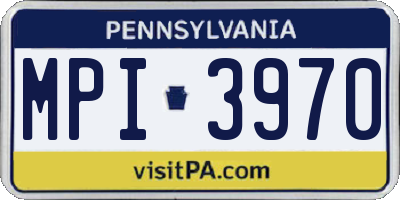 PA license plate MPI3970
