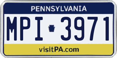 PA license plate MPI3971