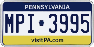 PA license plate MPI3995