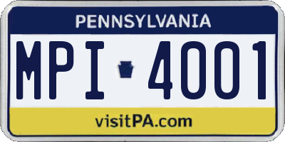 PA license plate MPI4001