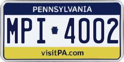 PA license plate MPI4002