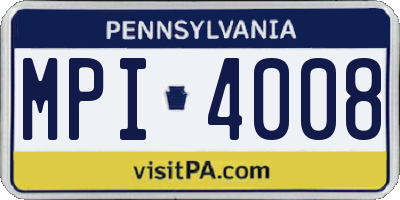 PA license plate MPI4008