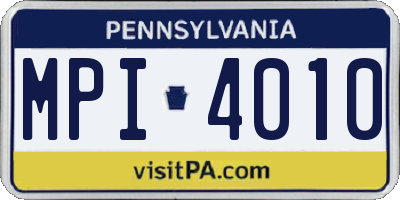 PA license plate MPI4010