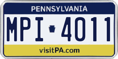 PA license plate MPI4011