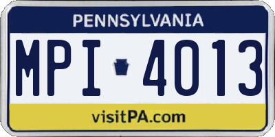 PA license plate MPI4013