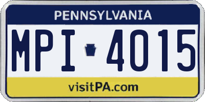 PA license plate MPI4015