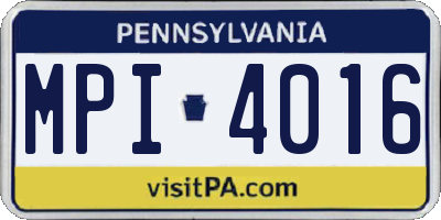 PA license plate MPI4016