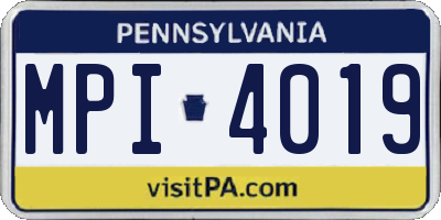 PA license plate MPI4019