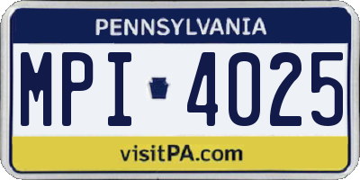 PA license plate MPI4025