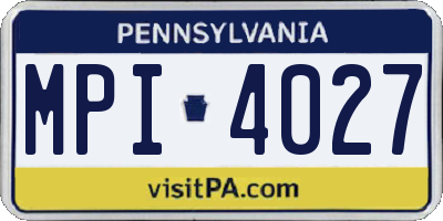 PA license plate MPI4027