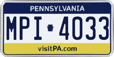 PA license plate MPI4033