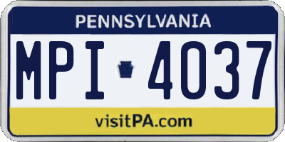 PA license plate MPI4037