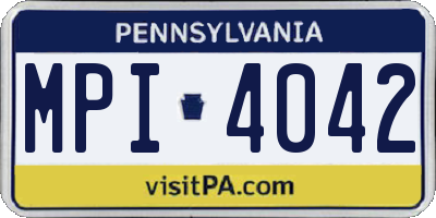PA license plate MPI4042