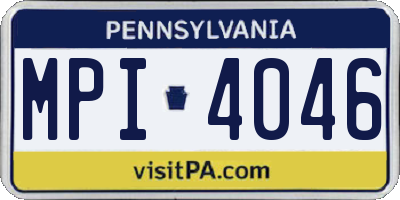 PA license plate MPI4046