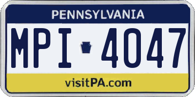 PA license plate MPI4047