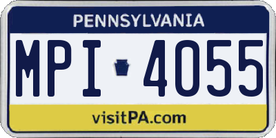 PA license plate MPI4055