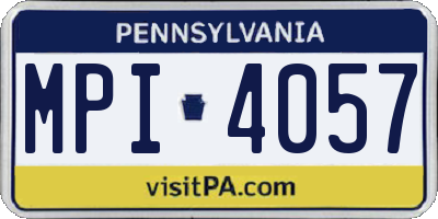 PA license plate MPI4057