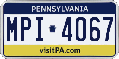 PA license plate MPI4067