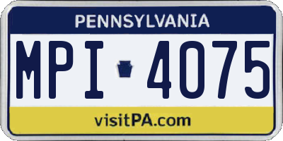 PA license plate MPI4075