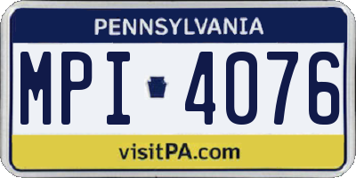 PA license plate MPI4076