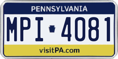PA license plate MPI4081