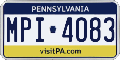 PA license plate MPI4083