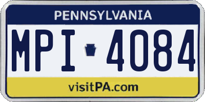 PA license plate MPI4084