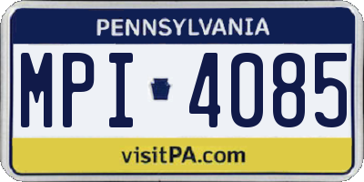 PA license plate MPI4085