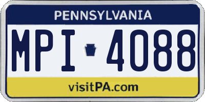 PA license plate MPI4088