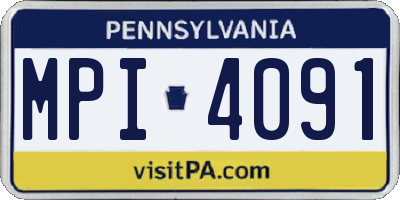 PA license plate MPI4091