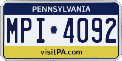 PA license plate MPI4092