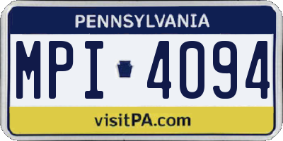 PA license plate MPI4094