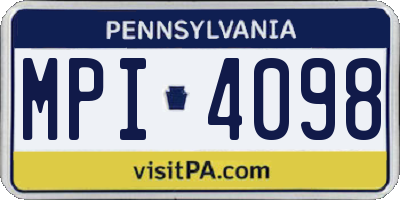 PA license plate MPI4098