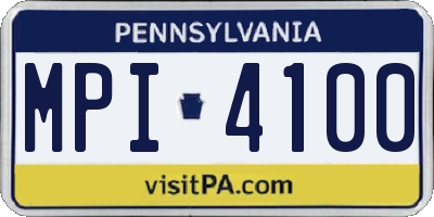 PA license plate MPI4100