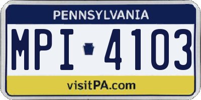 PA license plate MPI4103