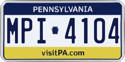 PA license plate MPI4104