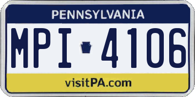 PA license plate MPI4106