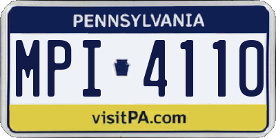 PA license plate MPI4110