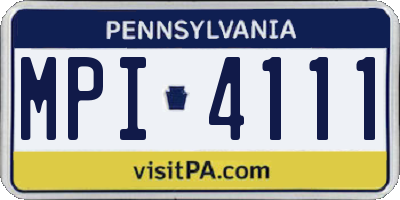 PA license plate MPI4111
