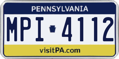 PA license plate MPI4112