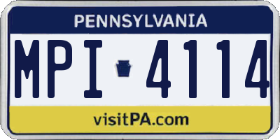 PA license plate MPI4114