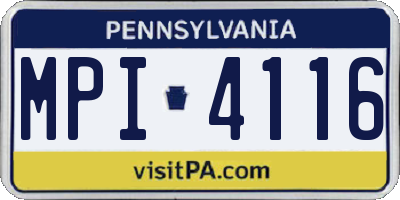 PA license plate MPI4116