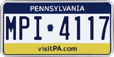 PA license plate MPI4117
