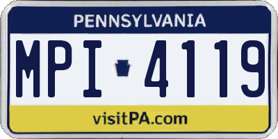 PA license plate MPI4119