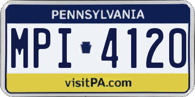 PA license plate MPI4120