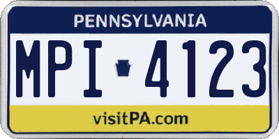 PA license plate MPI4123