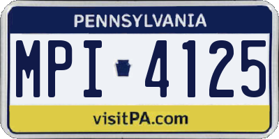 PA license plate MPI4125