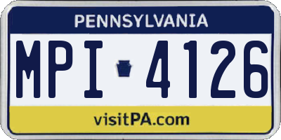 PA license plate MPI4126