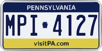 PA license plate MPI4127