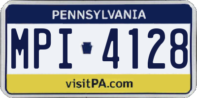 PA license plate MPI4128